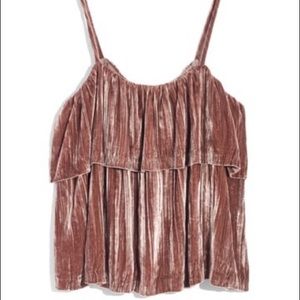 Madewell Ruffle Crushed Velvet Cami